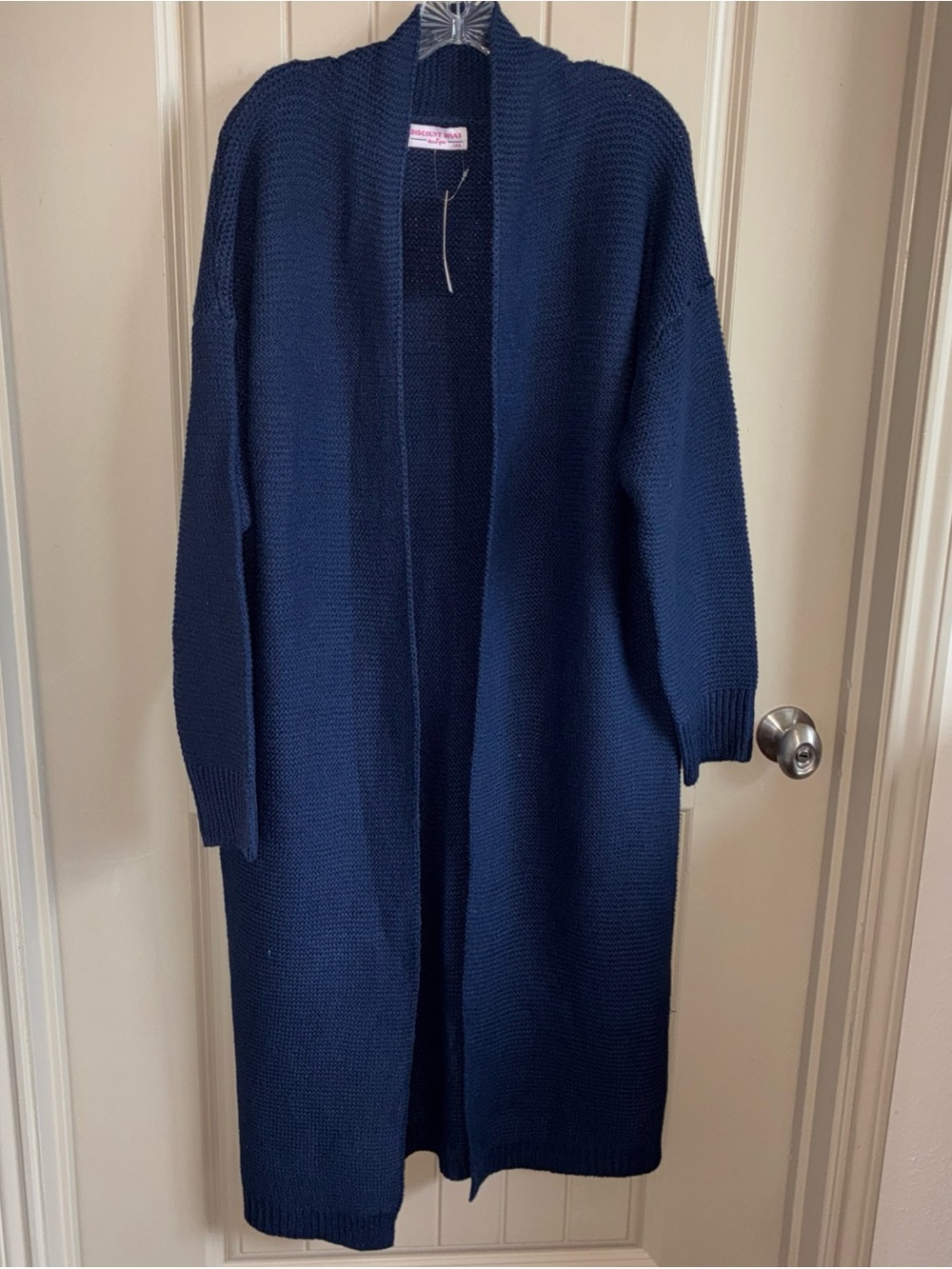Classic Open-Front Navy Longline Cardigan - Unbranded